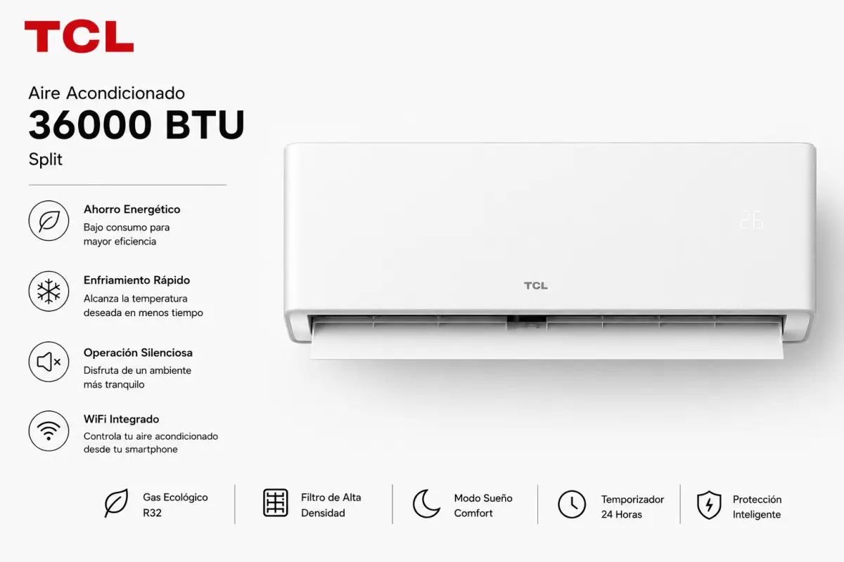 AIRE ACONDICIONADO TCL 36000 BTU