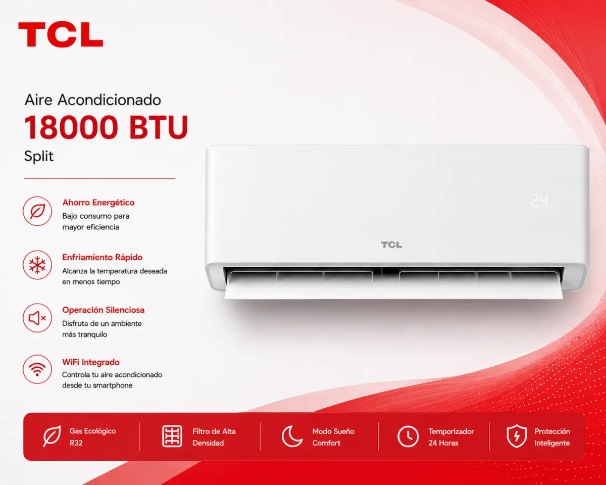 AIRE ACONDICIONADO TCL 18000 BTU