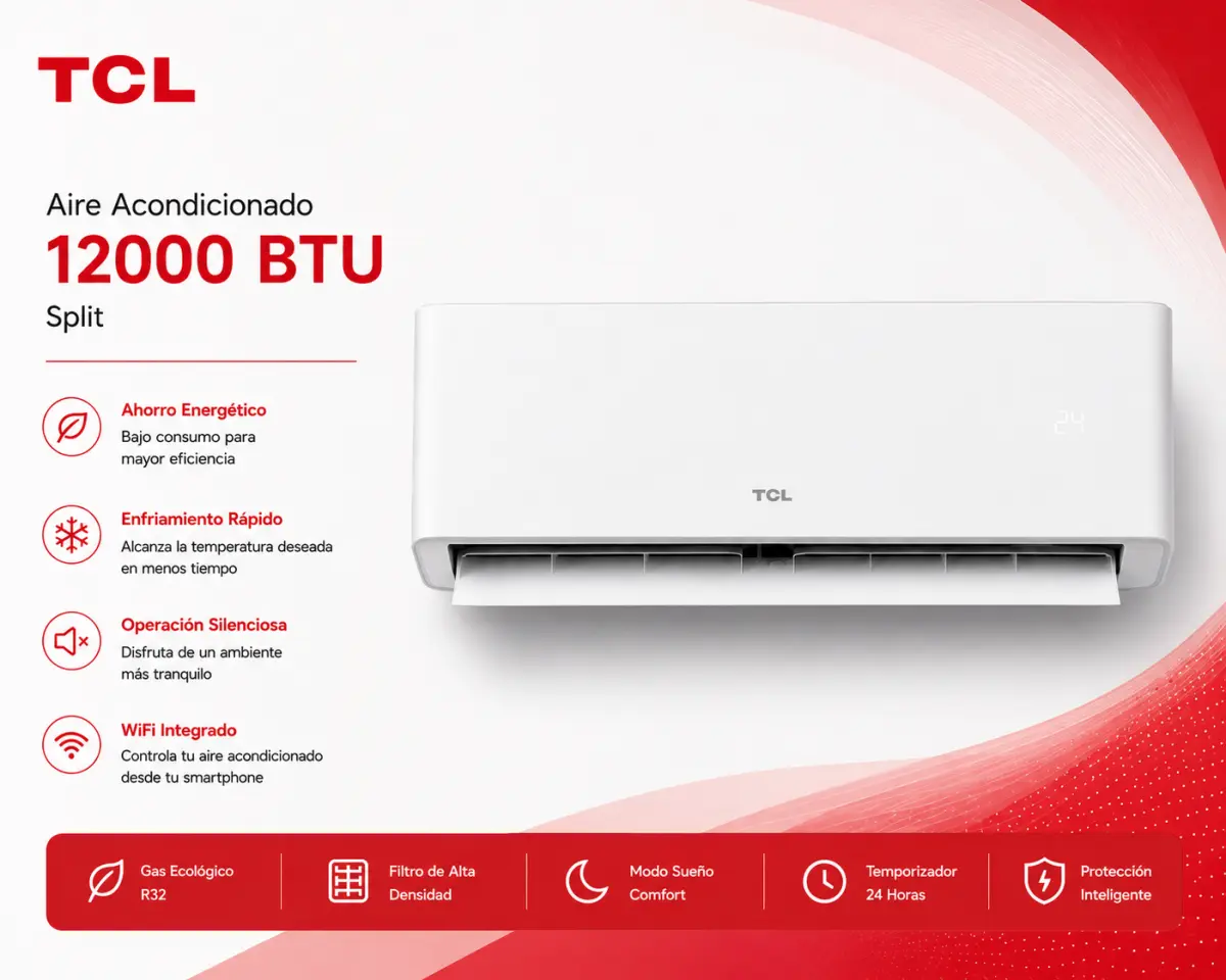 AIRE ACONDICIONADO TCL 12000 BTU
